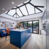 kitchen displaying large iconiq roof lantern with black frame