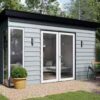 Garden Room french doors and corner window moondust grey