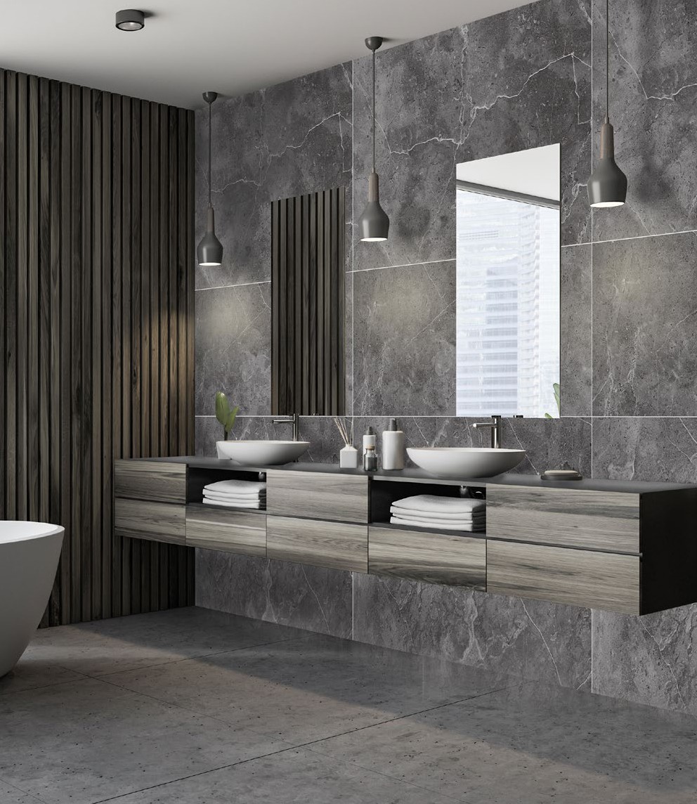 bathroom showing decorative shower panels