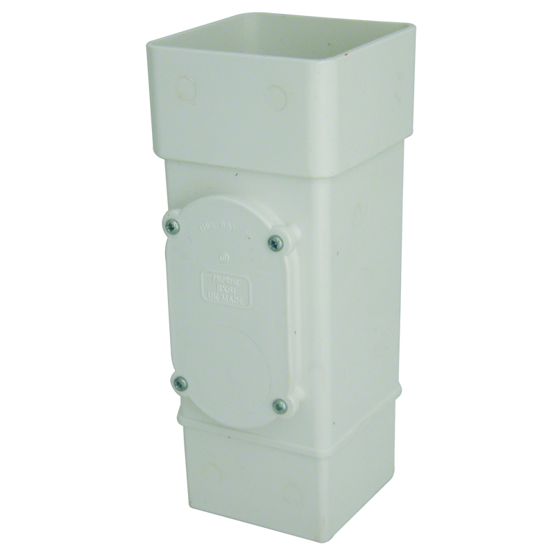 white 65mm square access pipe