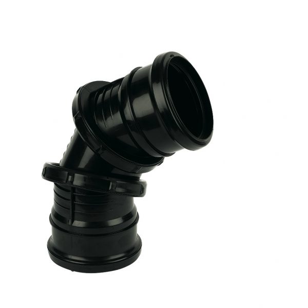 soil double socket bend - black