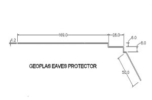 Geoplas-eaves-protector-felt-support-pvc-plastic-profile-section