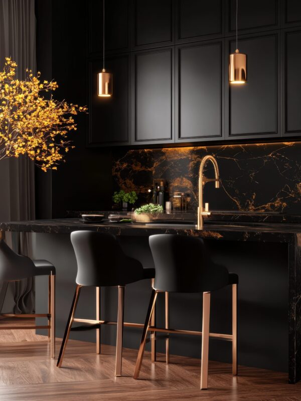 A Kitchen displaying Decorative UV Panels