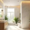 modern bathroom displaying cladding tiles