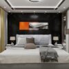 room displaying black concrete